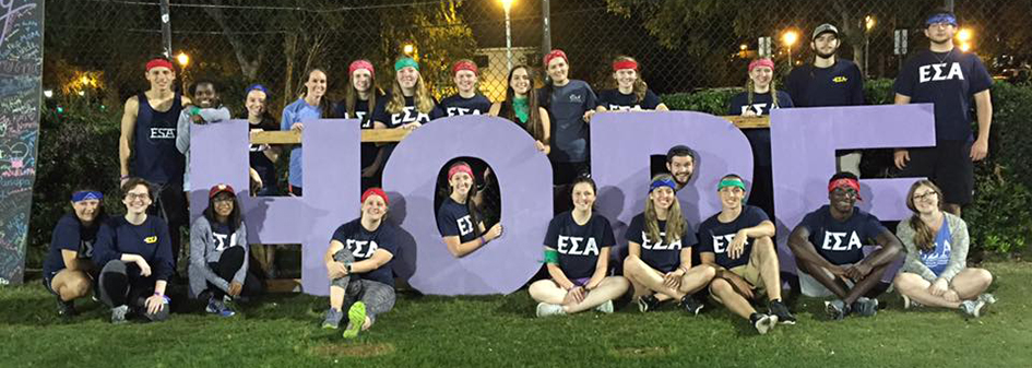 Collegiate ESA members at Bradley University pose during their field games for a cause.